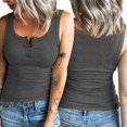 thumbnail image 6 of Lovebay Womens V Neck Henley Tank Tops Low Cut Solid Sexy Summer Sleeveless Button Down Shirts S-3XL, 6 of 6