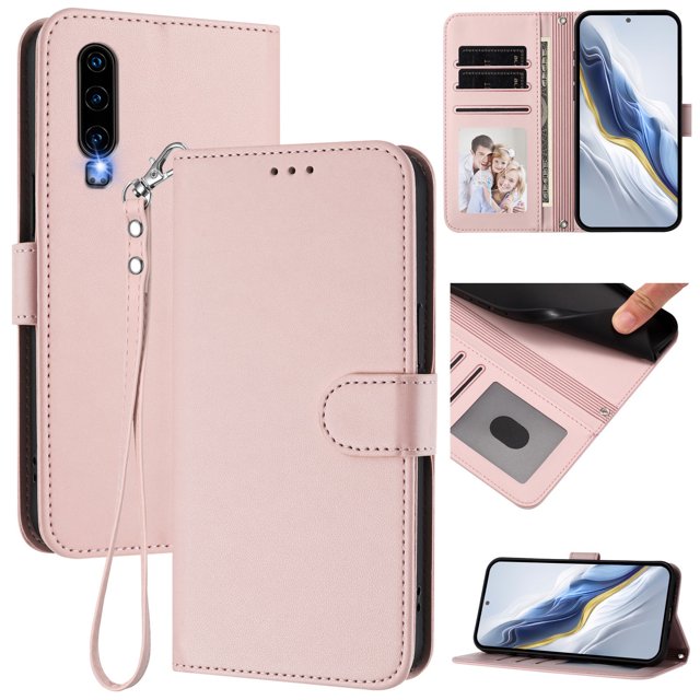 Funda Cartera GANGXUN para Huawei P30 – Cierre Magnético, Protección RFID, Correa Desmontable, Compatible con Carga Inalámbrica