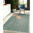thumbnail image 4 of Allium Flower Decorative Rug, Floral Design with Swirl Lines Falling Leaves Autumn Inspired, Quality Carpet for Bedroom Dorm and Living Room, 6 Sizes, Cadet Blue, by Ambesonne, 4 of 4