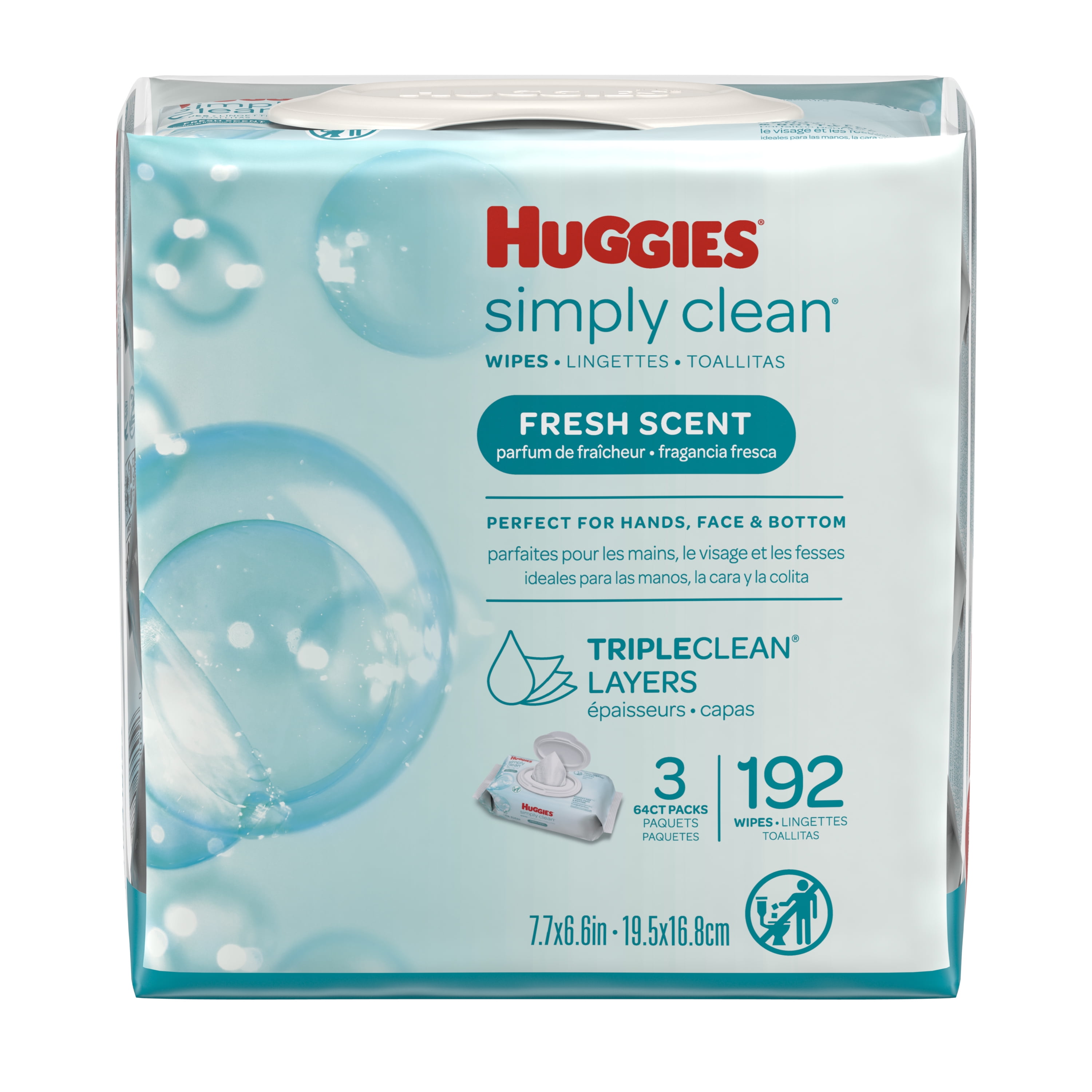 huggies simply clean wipes 576