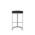 thumbnail image 2 of Amisco Lester 26 In. Counter Stool - Black Faux Leather / Shiny Grey Metal, 2 of 9