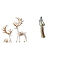 thumbnail image 1 of Escultura artesanal de reno europeo y figura de dama tribal africana, adorno coleccionable para escritorio, armario, dormitorio, decoración de inaugur, 1 of 8