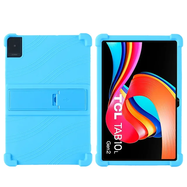 Case For TCL TAB 10 Gen 2 Tablet Safe Shockproof Silicone Stand Cover Sky blue TCL TAB 10 Gen 2