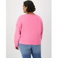 thumbnail image 3 of Hanes Women's Garment Dyed French Terry Sweatshirt (Plus Size) Reef Pink 3X, 3 of 6