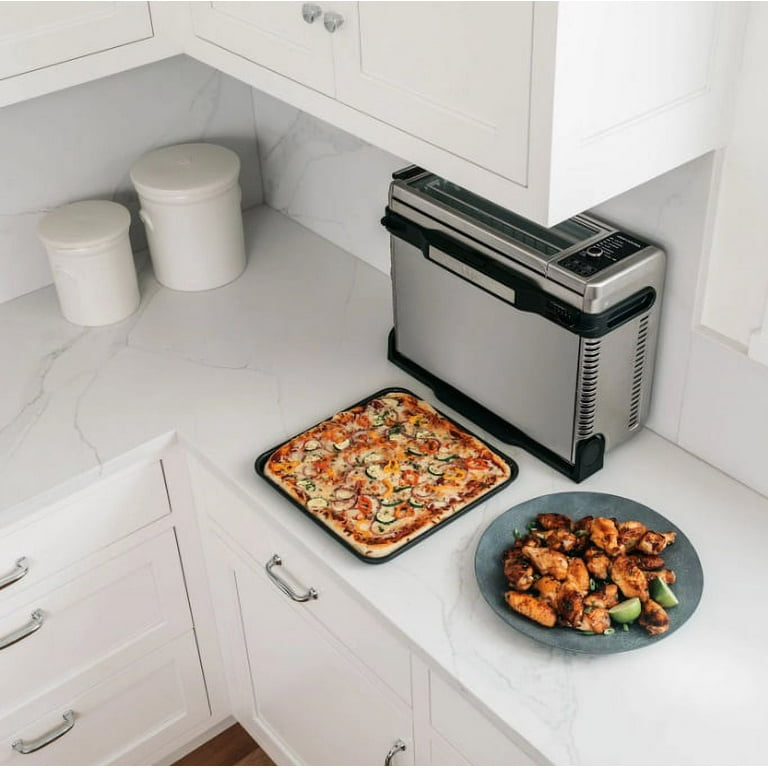  Ninja FT102CO Foodi 9-in-1 Digital Air Fry Oven, Air Roast/  Broil, Bake, Bagel, Toast, Dehydrate, Keep Warm, and Reheat, Stainless  Steel (Renewed)