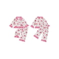 thumbnail image 2 of RUINIXCW Toddler Baby Girl Christmas Pajamas Set Kids Spring Fall Winter PJS Sleepwear Ruffled Button Down Collar Long Sleeve Shirt Tops Pants Set, 2 of 10
