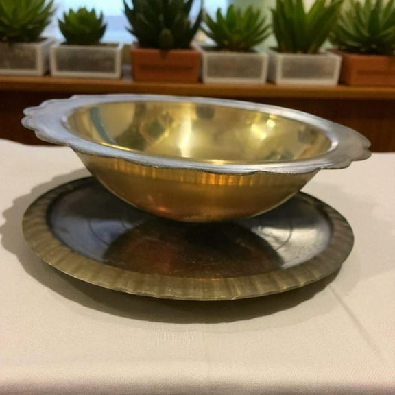 Peekdee Pooja Diya Handmade Brass Oil Lamp Religious Traditional Deepak Ethnic Home Décor for Diwali-1.8 inch