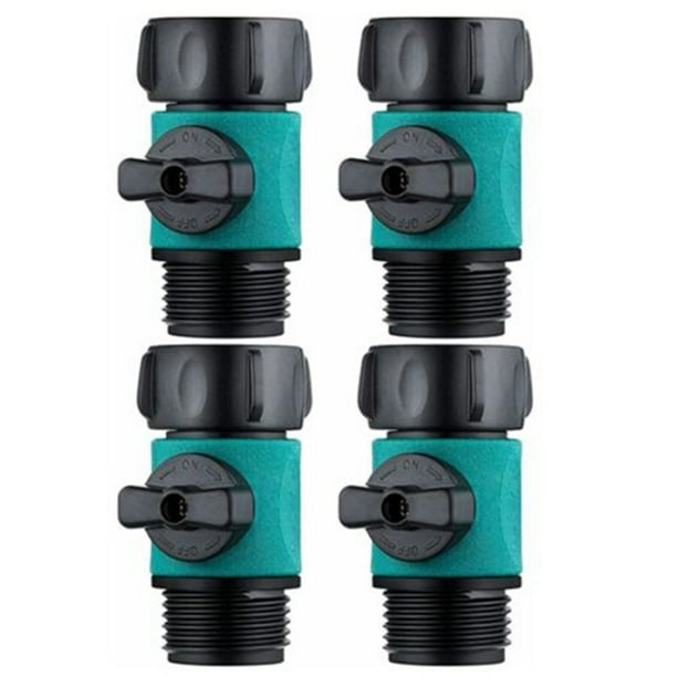 4Pcs Plastic Garden Hose Connector Water Turn Off Valve Shutoff 3/4 Inch