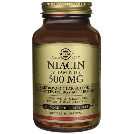 Solgar Niacin Vitamin B3 500 mg - 100 Vegetable Capsules
