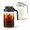 Black&Grey-1 Quart, variant on Black&Grey 1 Quart Soda-Lime Glass Pitcher with Pour Spout Lid and Handle