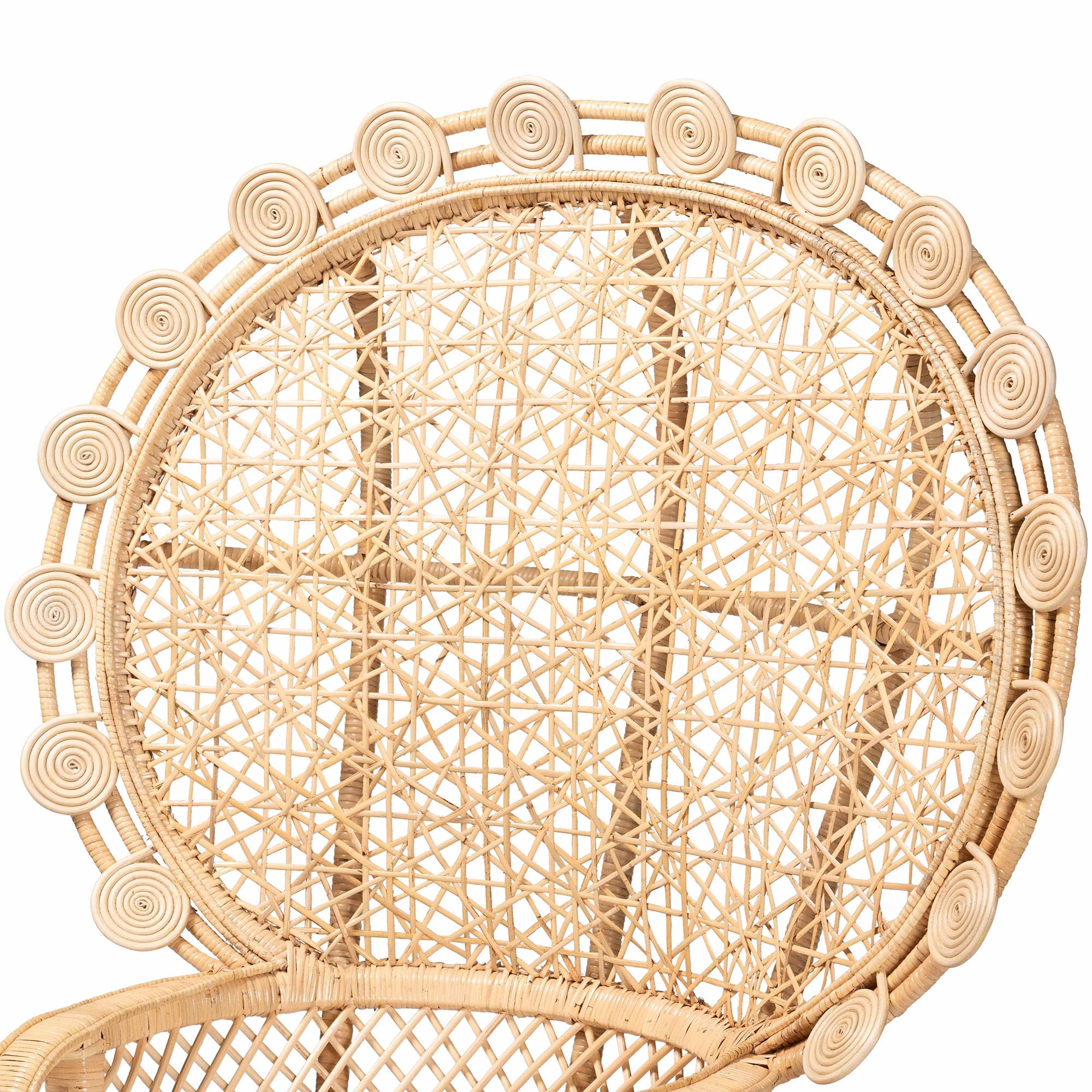 bali & pari Hecate Rattan BOHO Peacock Chair, Natural Brown