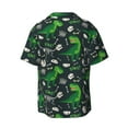 thumbnail image 2 of KLL T rex and Dinosaur Bone Print Men's Shirt Short Sleeve Button Down Summer Cuba Beach Shirts- 4X-Large, 2 of 7