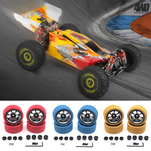 VONKY RC Model Crawler Car Wheel Hub Simulation Upgrade Automobile Part Assembly Wheels Rim Replacement for WLtoys A949 A959 A969 A979 Red