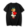 thumbnail image 2 of Camiseta De Verano Para Mujer, Ropa De Calle, Cuello Redondo, Para Acampar, Mochilero, TrabajoAdorable Girl with Heart Cartoon Print T-Shirt - Blend Crew Neck Tee, Short Sleeve, Casual Summer ToCami, 2 of 7