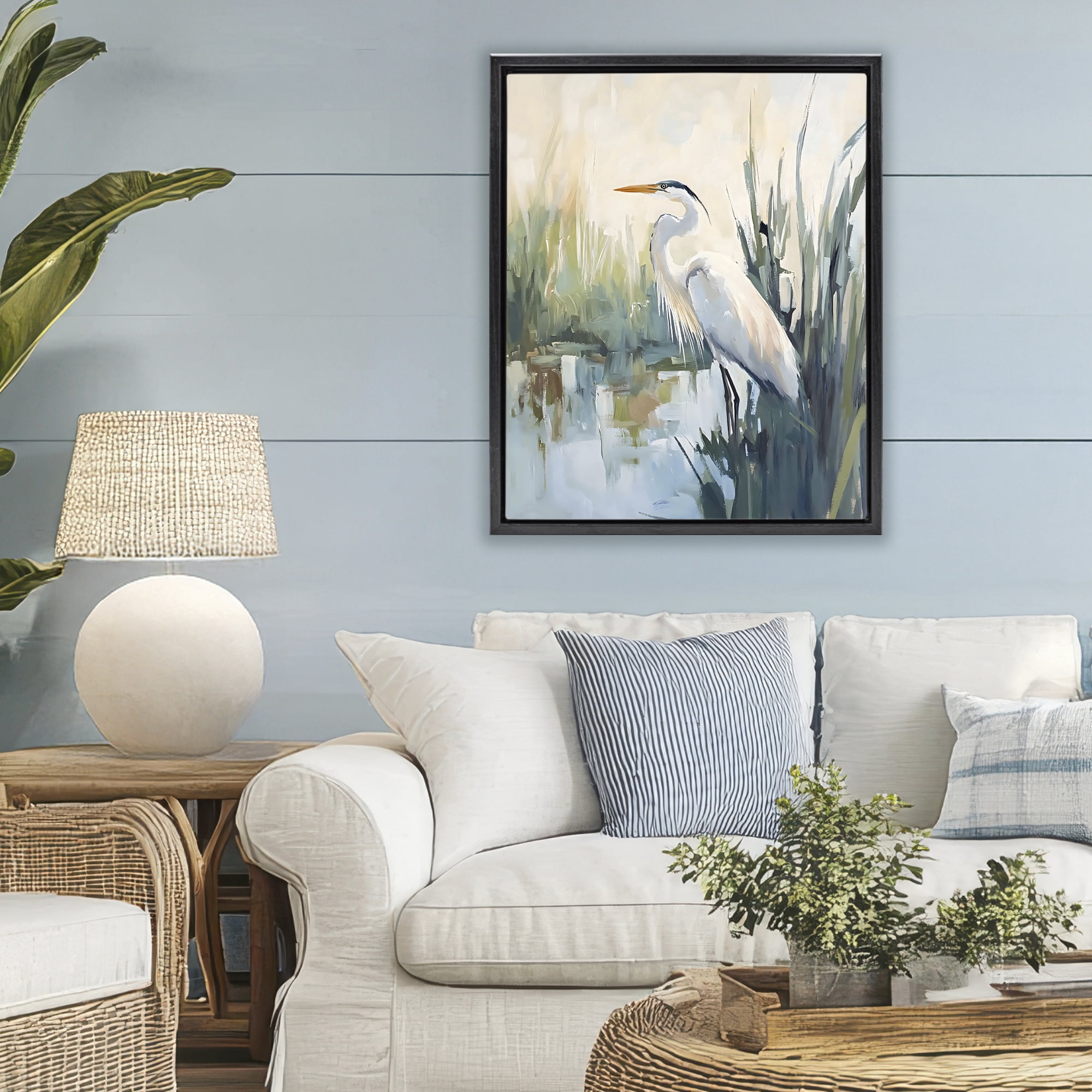 Stupell Industries King Of The Marsh Black Framed Floater Canvas Wall Art, design by Creative Studio