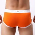thumbnail image 3 of YWDJ Mens Boxer Briefs Cotton Lightweight No Show Mens Soft Briefs Underpants Knickers Shorts Sexy Underwear Orange S, 3 of 5