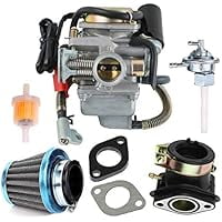 GY6 150cc Carburetor Kit compatible with 125cc 150cc 4-Stroke Engines, Electric Choke Carb with Air Filter & Intake Manifold for Scooters ATV Go Kart
