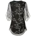 thumbnail image 3 of Fantaslook Womens Blouses Floral Ruffle 3/4 Sleeve Flowy Tops Mesh Dressy Blouses Tunic Shirts, 3 of 6