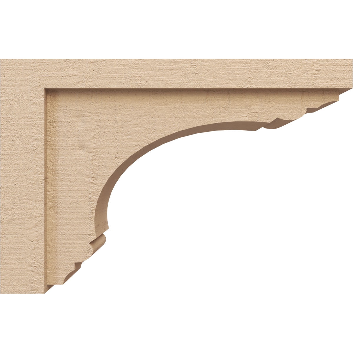 6"W x 18"D x 12"H Classic Warren Rough Cedar Woodgrain TimberThane Corbel, Primed Tan