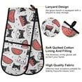 thumbnail image 4 of Dailycode Double Sided Oven Mitt with Loop Heat Resistant Kitchen Long Potholders 7" x 35" Cats and Watermelon, 4 of 6