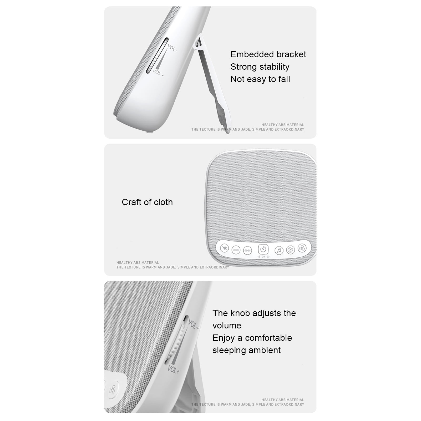 Suodoka Portable White Noise Machine for Baby & Adult, 18 Soothing Sounds Sleep Therapy with Timer and Volume Control, 5.9 inches / 15 cm Gray