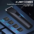 thumbnail image 6 of Men Pro Electric Hair Clippers Beard Trimmer Sharp Steel Blade 120Min Battery USB-C Rechargeable 4 Limit Combs Cordless Barber Shaving Machine Home Haircut Grooming Kit Black One Click Switch For Use, 6 of 9