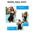 thumbnail image 4 of DOKOTOO Womens Tummy Control Bathing Suit Ladies One Piece Swimsuits Black Swimdress Sexy Beachwear Ruched Swimsuit Size 18, 4 of 8