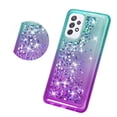 thumbnail image 3 of Compatible for Samsung Galaxy A52 5G Case, with Tempered Glass Screen Protector SOGA Diamond Liquid Quicksand Cover Cute Girl Women Phone Case - Teal / Purple, 3 of 6
