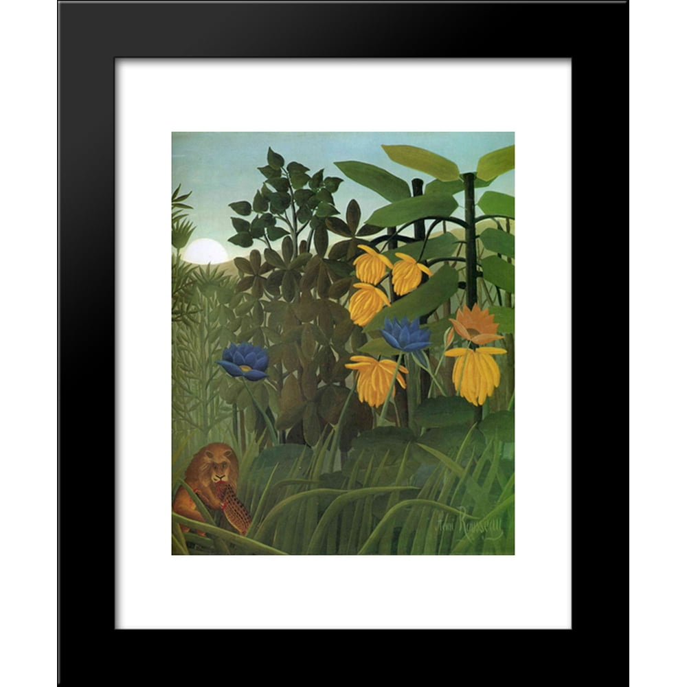 The Repast of the Lion 20x24 Framed Art Print by Henri Rousseau