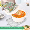 thumbnail image 3 of Yayeee Pot Holders Kitchen Heat Resistant with Pockets 7"x9.8" Cotton Oven Cooking Hot Pads, Green Cartoon Trucks Pattern, 3 of 7