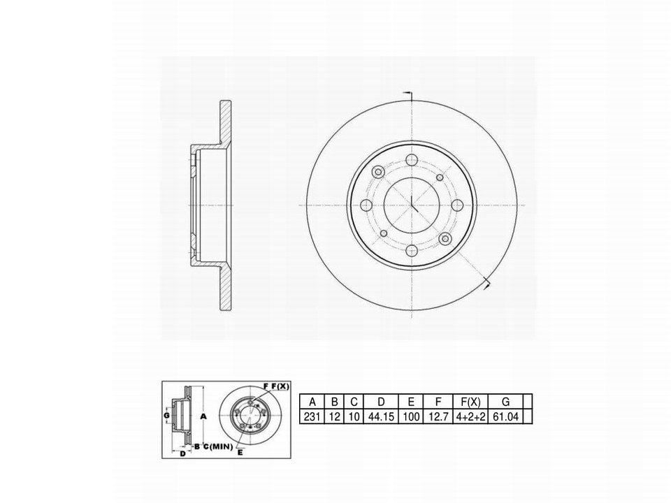 Winstop Brake Rotor, Front WS227656, Honda Civic 1987