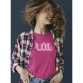 thumbnail image 2 of LOL Smiley Emoji Crown Pink Design Women's T-shirt, 2 of 4