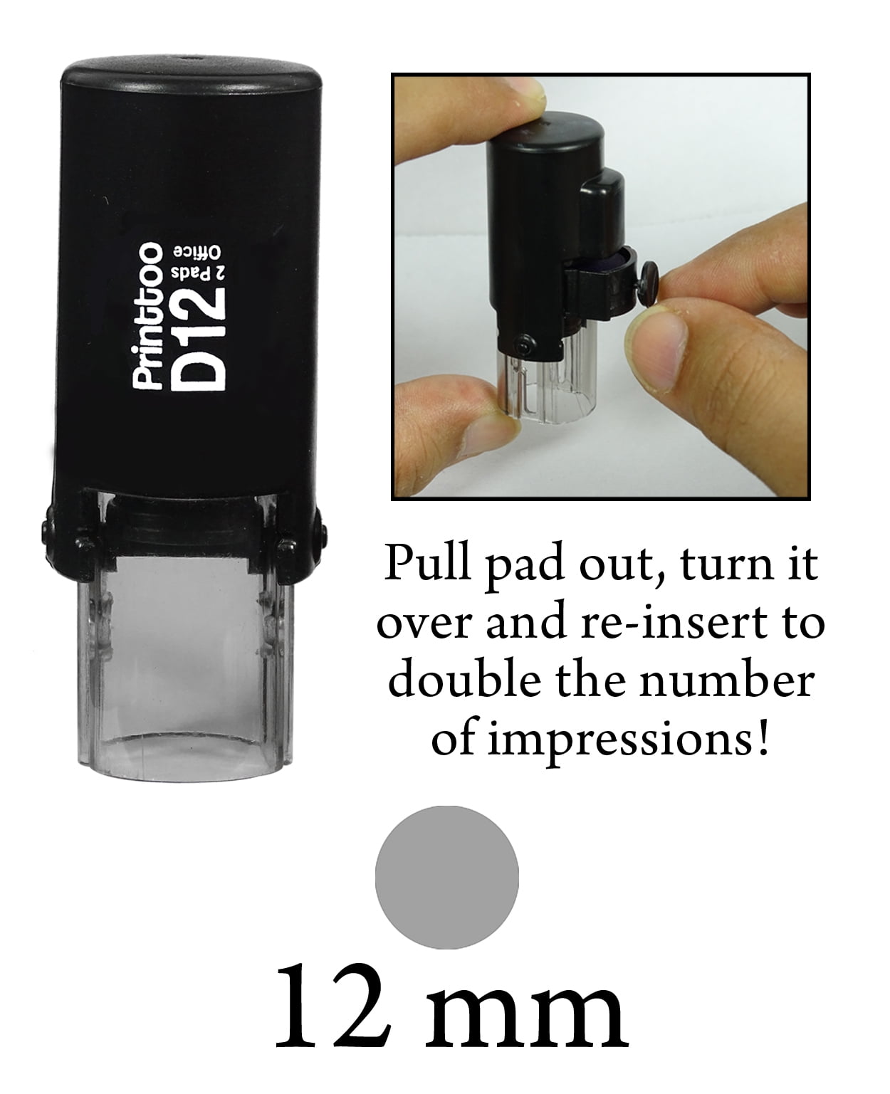 Printtoo Personalized Alphabet Number Theme Rubber Stamp Self Inking  Stamper 12 mm-Violet