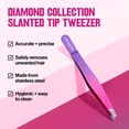thumbnail image 3 of Revlon Diamond Slanted Tip Tweezers, High-Precision Hair Removal, Pink & Purple, 1 Count, 1 count, 3 of 7