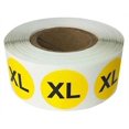 thumbnail image 1 of XL Yellow Color Clothing Size Stickers | 0.75" Inch Round | 500 Pack, 1 of 1