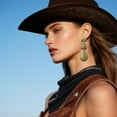 thumbnail image 3 of Country Concert Outfits for Women Western Earrings CowBoy CowGirl Drop Dangle Earring Vintage Oval Earring Turquoise Jewelry Western Accessories, 3 of 19