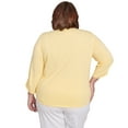 thumbnail image 2 of Alfred Dunner Womens Plus-Size Sunny Floral Embroidered Split Neck Top, 2 of 4