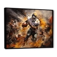 thumbnail image 2 of Designart "Yellow Football modern Victory" Sports Floater Framed Canvas Print, 2 of 7