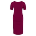 thumbnail image 4 of Mrzvby Robes de Maternité pour Femmes à Manches Courtes, Col Rond, Froncées, Robes de Grossesse Légères et Respirantes, Robes Midi Moulantes, Couleur Unie, Robes Plissées Décontractées, 4 of 7