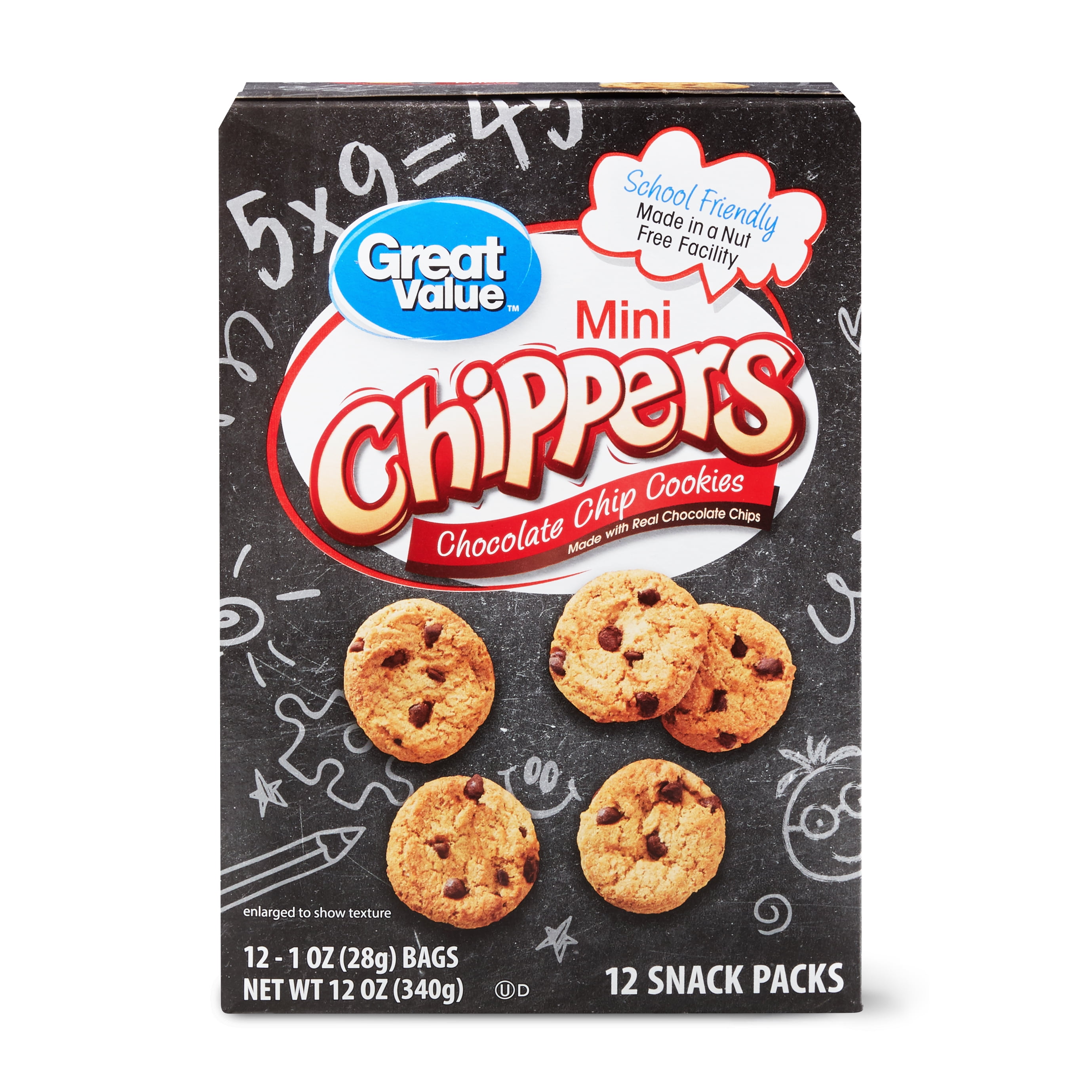 Great Value Mini Chippers Chocolate Chip Cookies, 12 oz, 12 Count