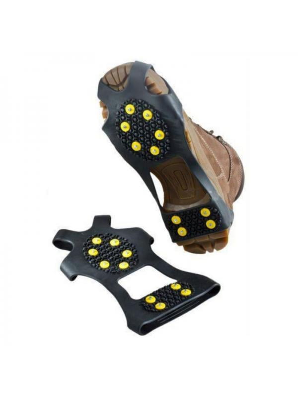 Estone New Snow Ice Climbing Anti Slip Spikes Grips Crampon Cleats 10-Stud Shoes Cover L