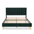 thumbnail image 4 of Tslinn Queen Size Low Profile Upholstered Platform Bed With Ink Green Color(Velet), 4 of 5