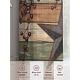 thumbnail image 6 of Texas Star Vintage Sheer Curtains 63 Inch Length 2 Panels Set Window Treatments, Berry Sage Green Brown Wooden Rod Pocket Semi Curtains for Living Room/Bedroom/Kitchen Décor, 104"W x 63"L, 6 of 7