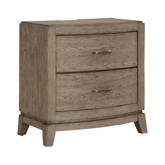 Liberty Furniture Bedroom Nightstand with Charging Station AC, USB-A, USB-C - Burnished Beige Oak