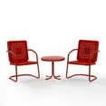 thumbnail image 5 of Crosley Furniture Bates 3 Piece Metal Outdoor Chair Set in Bright Red Gloss, 5 of 12
