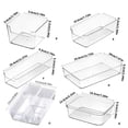 thumbnail image 5 of Yammee Drawer Organiser Set Clear Makeup Trays Desk Drawer Dividers Dresser Storage Bin, 5 of 11