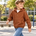 thumbnail image 6 of Junboys Boys Hooded Zip-Up Hoodie Fall - Jacket Boys Jacket Casual Sporty Outerwear for School Travel, Long Sleeve Zip Up Hoodie with Pockets, 6 of 8