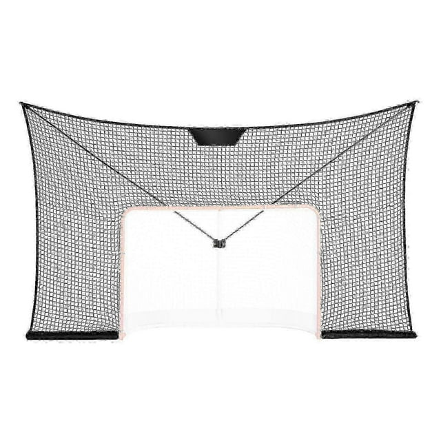 Hockey Goal Backstop Net, Street Hockey Sports Backstop Netting, 12x7 FT Large Size Target Net, Easy Assemble, Black