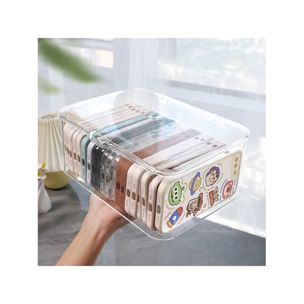 1pc Clear Phone Case Storage Box Walmart en línea