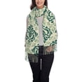 thumbnail image 2 of ZNDUO Green Pistil Graffiti Pattern Pashmina Shawls，Wraps Winter Warm Soft Scarf for Women, 2 of 8
